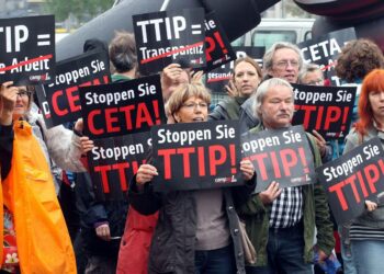 TTIP:n vastainen mielenosoitus Berliinissä, Saksassa 20. syyskuuta.