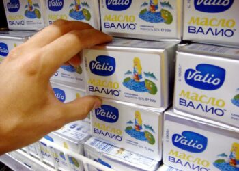 Suomalaista voita venäläisessä myymälässä.