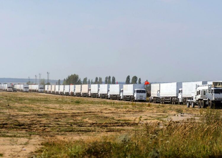 Moskovasta lähtenyt Venäjän 262 ajoneuvon avustussaattue lähestyi Ukrainan rajaa.