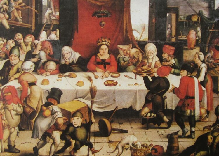 Markkinatalous ei siedä tämänkaltaisia bakkanaaleja. Noitien ateriaa esittävä maalaus 1400 -luvulta. Bilbaon taidemuseo.
