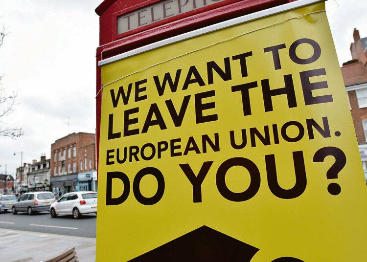Isossa-Britanniassa kampanjoidaan näkyvästi Euroopan unionista eroamisen puolesta.