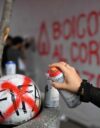 Jalkapallon maailmanliitto Fifaa vastaan osoitettiin mieltä Mexico Cityssä 27. toukokuuta.