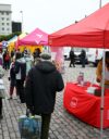 Puolueet kampanjoivat Hakaniemen maalaismarkkinoilla lokakuun alussa.