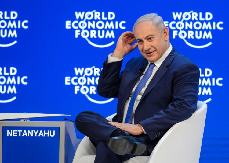 Israelin pääministeri Benjamin Netanjahu maailman talousfoorumissa Sveitsin Davosissa viime viikolla.