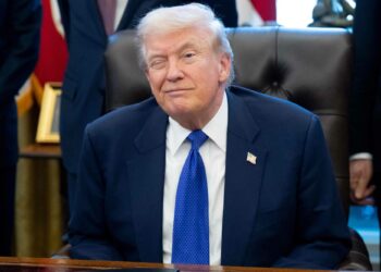 Yhdysvaltojen presidentti Donald Trump tiedotustilaisuudessa Valkoisessa talossa helmikuun alussa.