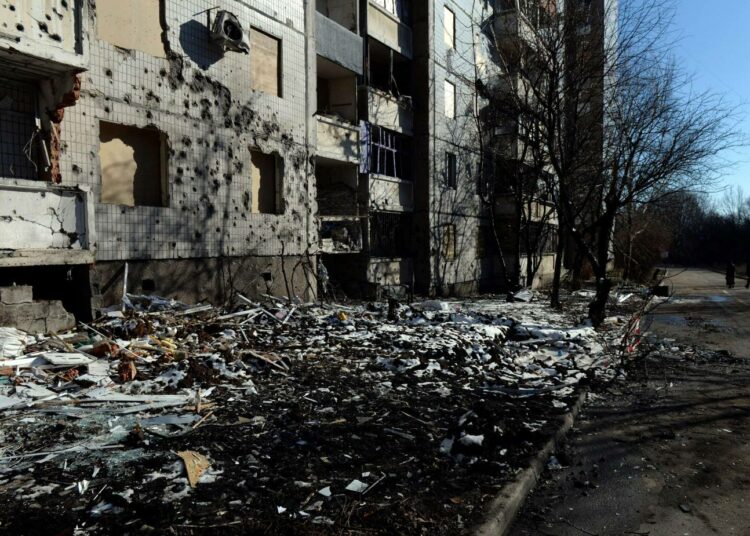 Tulituksen jälkiä Donetskissa torstaina.