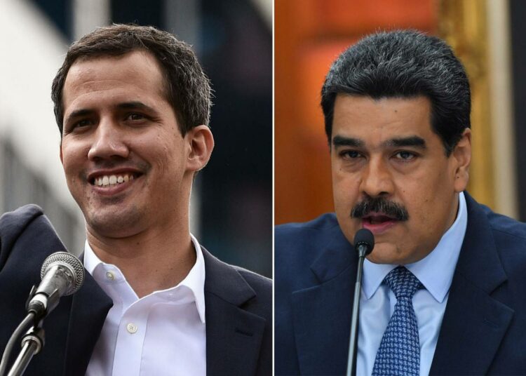 Juan Guaidó ja Nicolás Maduro.