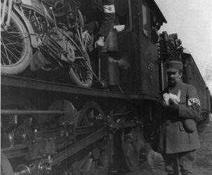 Juna Vilppulassa matkalla rintamalle maaliskuussa 1918.