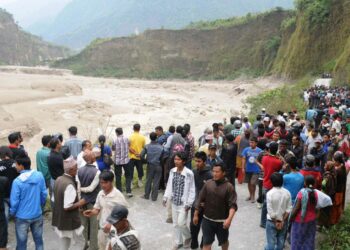 Seti-joki tulvi Nepalissa toissa viikolla.