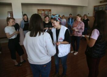 Tervedenhuollon työntekijät osallistuivat seksuaalista väkivaltaa käsittelevään koulutukseen Holovanivskissa, Ukrainassa.