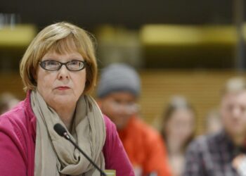 Vasemmistoliiton eduskuntaryhmän puheenjohtaja Annika Lapintie.
