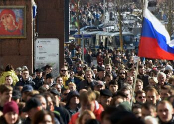 Aleksei Navalnyin 26. maaliskuuta järjestämä korruption vastaisen toimintapäivä keräsi jopa 150 000 mielenosoittajaa 80 eri kaupungissa. Kuva Moskovasta.