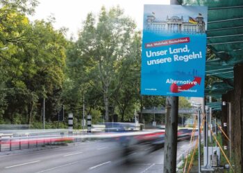 Kuvassa AfD:n vaalimainos Stuttgartissa.