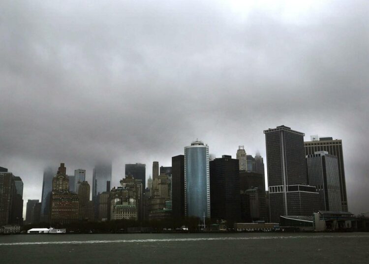 Tälle alueelle New Yorkin Manhattanilla on kerääntynyt paljon finanssialan jättiläisiä.