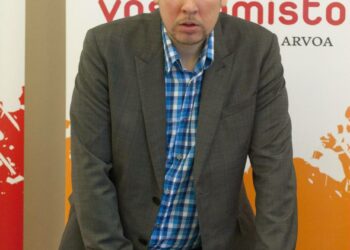 Vasemmistoliiton puheenjohtaja Paavo Arhinmäki.