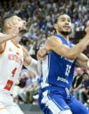 Olivier Nkamhoua keräsi Montenegroa vastaan kymmenen pistettä ja kolme levypalloa.