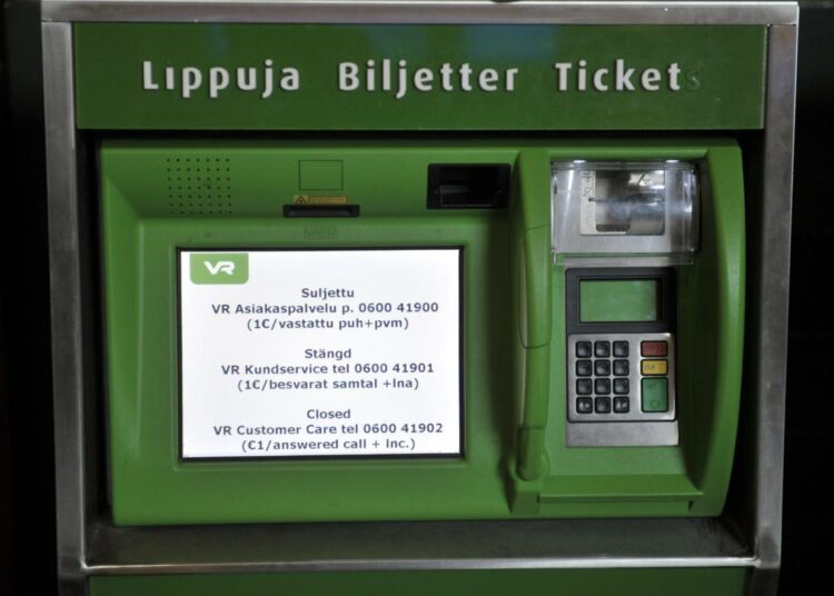 Kaikki VR:n lippuautomaatit on toistaiseksi suljettu.