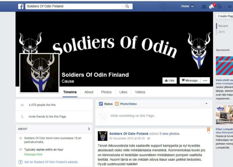 Joensuussa partioivan Soldier of Odin -nimisen järjestön johtohahmoilla on rikostausta.