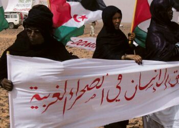 Länsisaharalaiset pakolaisnaiset vaativat kansanäänestystä maan itsenäisyydestä ja protestoivat Marokon rakentamaa 2 700 kilometriä pitkää ?Häpeän muuria? vastaan, joka jakaa maan kahtia.