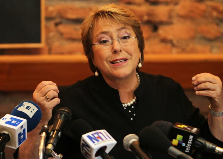 Michelle Bachelet on keskustavasemmiston ehdokas marraskuun presidentinvaaleissa.