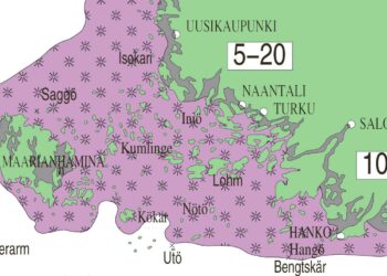 Saaristomeren jääkenttä on jo ”pullistunut” etelässä Kökarin sekä Bengtskärin majakan korkeudelle Hangon ulkopuolella sekä Märketin majakan tasolle Ahvenanmaalta länteen. Tiedot Ilmatieteen laitos. Kansan Uutiset on käsitellyt kuva-aineistoa.
