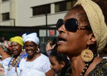Naisia Mustan tietoisuuden marssilla, joka järjestettiin marraskuussa Brasilian São Paulossa.
