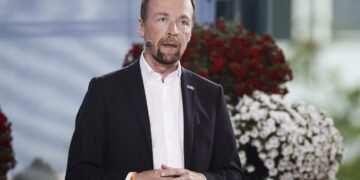 Perussuomalaisten puheenjohtaja Jussi Halla-aho SuomiAreena -tapahtuman arvokeskustelussa heinäkuussa.