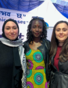 Naisaktivistit Lähi-idästä ja Keniasta, (vasemmalta oikealle) Saffana Abu Safyeh, Ivy Teressa ja Farah Shaer jakoivat näkemyksiään sukupuolesta ja toivottavasta kehityksen suunnasta Maailman sosiaalifoorumissa Kathmandussa.
