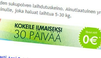 Ilmaiseksi markkinoitu ei ole ilmaista, muistuttaa Kuluttajaliitto. Kuva Healthzone-verkkosivulta.