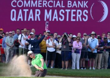 Qatar pyrkii hankkimaan julkisuutta haalimalla kansainvälisiä urheilutapahtumia. Kuva golfin Masters-turnauksesta Dohassa tammikuussa.
