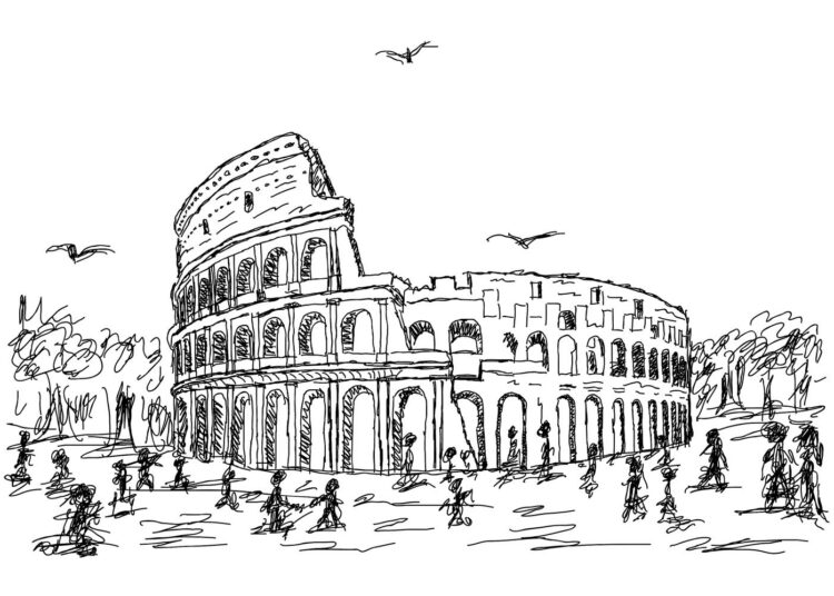 Colosseum on tunnetuimpia jäänteitä antiikin Roomasta, jolloin rakennus tunnettiin nimellä Flaviusten amfi-teatteri. Nykyisen nimensä se sai keskiajalla.