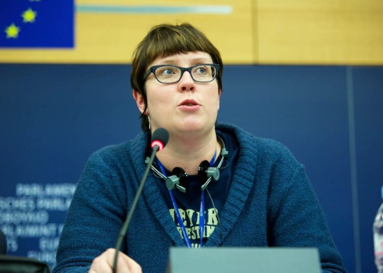 Vasemmistoliiton europarlamentaarikko Merja Kyllönen.