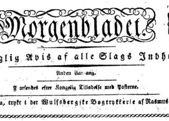 Sanomalehdistöllä on ikää satoja vuosia. Morgenbladet näytti tältä 2.1.1820.