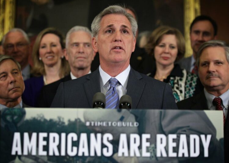 Yhdysvaltain edustajainhuoneen republikaaniryhmän johtaja Kevin McCarthy puhui Keystone XL -putkihankkeen kannattajien kokoontumisessa viime viikolla Washingtonissa.