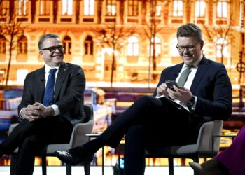 Kokoomuksen puheenjohtaja Petteri Orpo ja SDP:n puheenjohtaja Antti Lindtman.