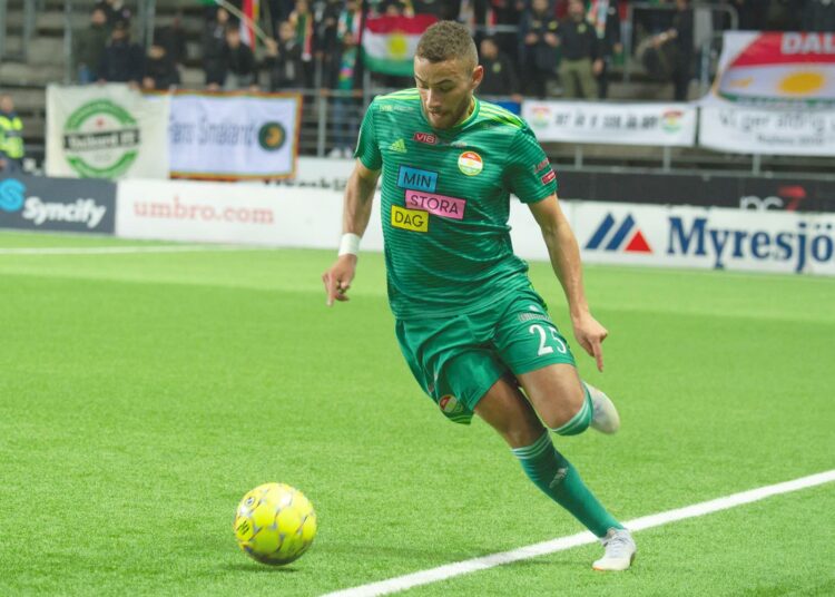 Malkolm Moenza edusti Dalkurd FF:ää seuran vieraillessa Allsvenskanissa kaudella 2018.