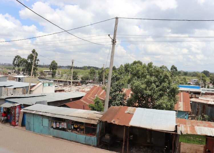 Nairobin City Cartonin slummia. Meneillään olevassa tutkimuksessa on selvinnyt, että slummitalouksien työttömyysprosentti on yli 40 ja keskimääräinen kuukausittainen ansio noin 65 euroa.