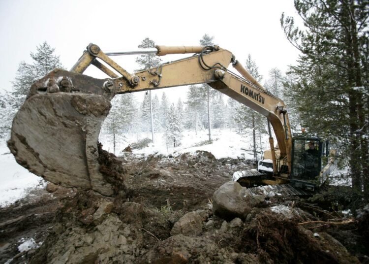 Areva Oy etsi uraania tutkimuskaivauksissa Ranuan Kelukkavaarassa vuonna 2008.