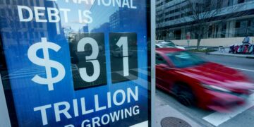 Yhdysvaltain julkisen velan määrä on ylittänyt jo 31 biljoonaa dollaria. Kuva: Lehtikuva/Mandel Ngan