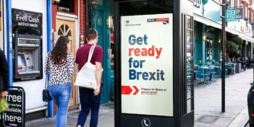 Britannian hallituksen kampanja brexitiin valmistautumiseksi käynnistyi viime sunnuntaina. Kuva Lontoosta.