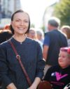 Vasemmistoliiton kannatus palasi Ylen kannatusmittauksessa nousu-uralle. Kuvassa puolueen puheenjohtaja Minja Koskela Jyväskylässä elokuun lopulla.