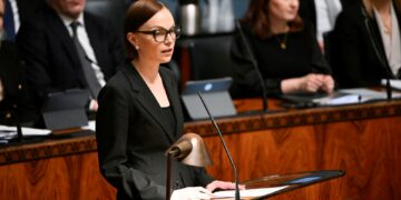 Vasemmistoliiton puheenjohtaja Minja Koskela