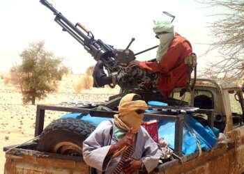 Islamistisen Ansar Dine -järjestön kapinallisia Timbuktun lähellä huhtikuussa.
