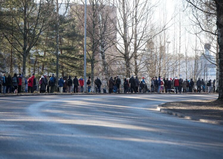 Leipäjono Myllypurossa vuonna 2018.