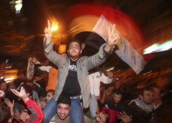 Palestiinalaiset riemuitsivat torstaina Gazan kaupungissa, kun Egypti oli lyönyt Algerian jalkapallon Afrikan mestaruuskisoissa.