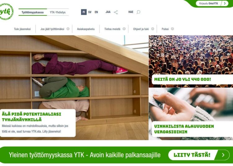 Kuvakaappaus YTK:n verkkosivulta.