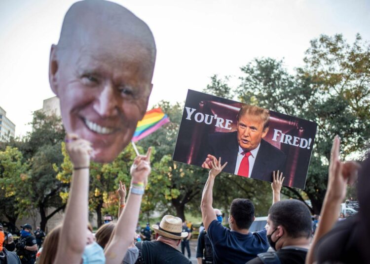 Austinissa Texasissa juhlittiin Joe Bidenin vaalivoittoa marraskuun alkupuolella. Presidentti Donald Trump ei ole vieläkään tunnustanut tappiotaan.