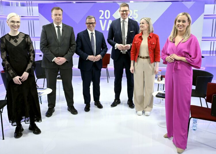 Puolueiden puheenjohtajat kohtasivat vaalien alla muun muassa Iltalehden vaalitentissä. Mukana olivat vasemmistoliiton Minja Koskela (vas.), keskustan Antti Kaikkonen, kokoomuksen Petteri Orpo, SDP:n Antti Lindtman, perussuomalaisten Riikka Purra ja vihreiden Sofia Virta