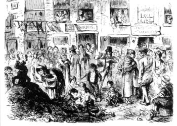 1800-luvun Englanti oli ylikansoitettu kulkutautien pesä. Koleran leviämisestä huolta kantava kuva on julkaistu Punch-lehdessä  vuonna 1852. Friedrich Engels havainnoi teollistumisen vaikutuksia Manchesterissa.