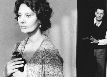 Italialaiselokuvan supertähdet Sophia Loren ja Marcello Mastroianni.